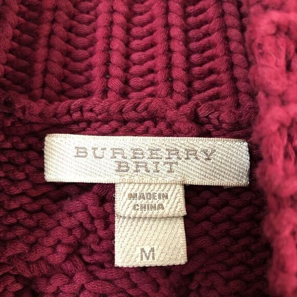 Burberry Brit Maroon Fisherman Cable-knit sweater - Picture 9 of 12